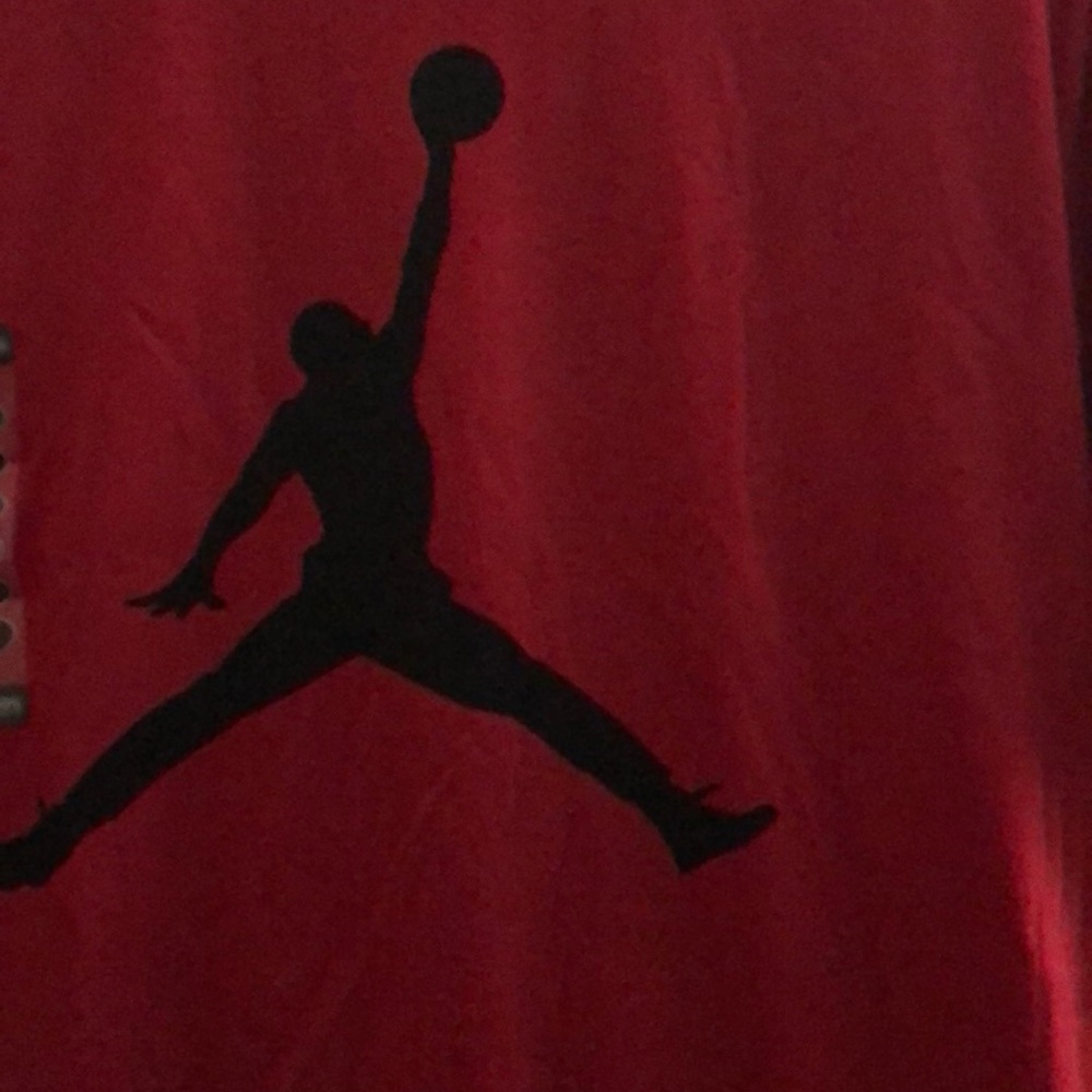 NWT Air Jordan red tshirt w/ jumpman in black - Picture 2 of 3